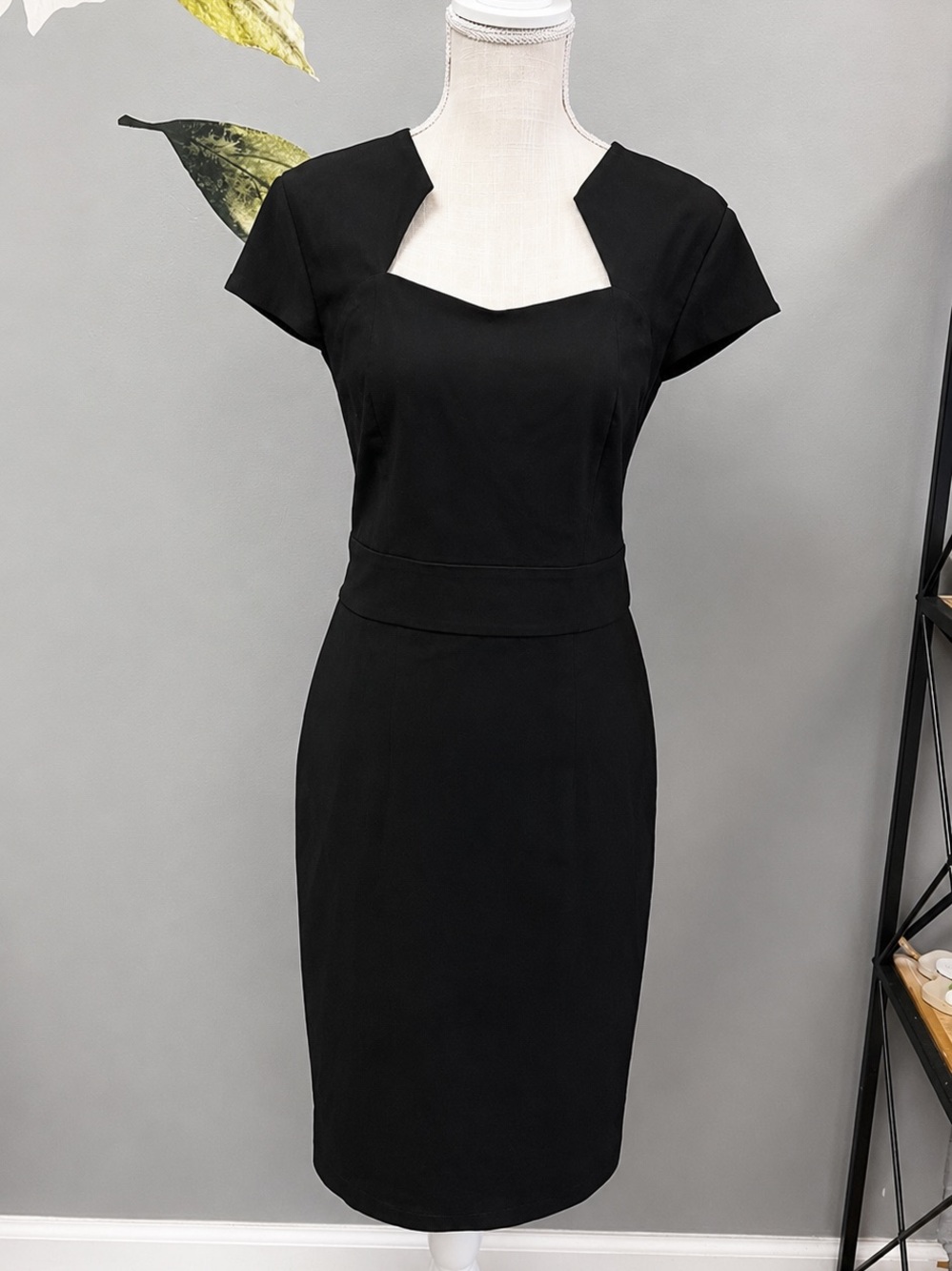 Grace Karin Black Notch-Neck Sheath Dress